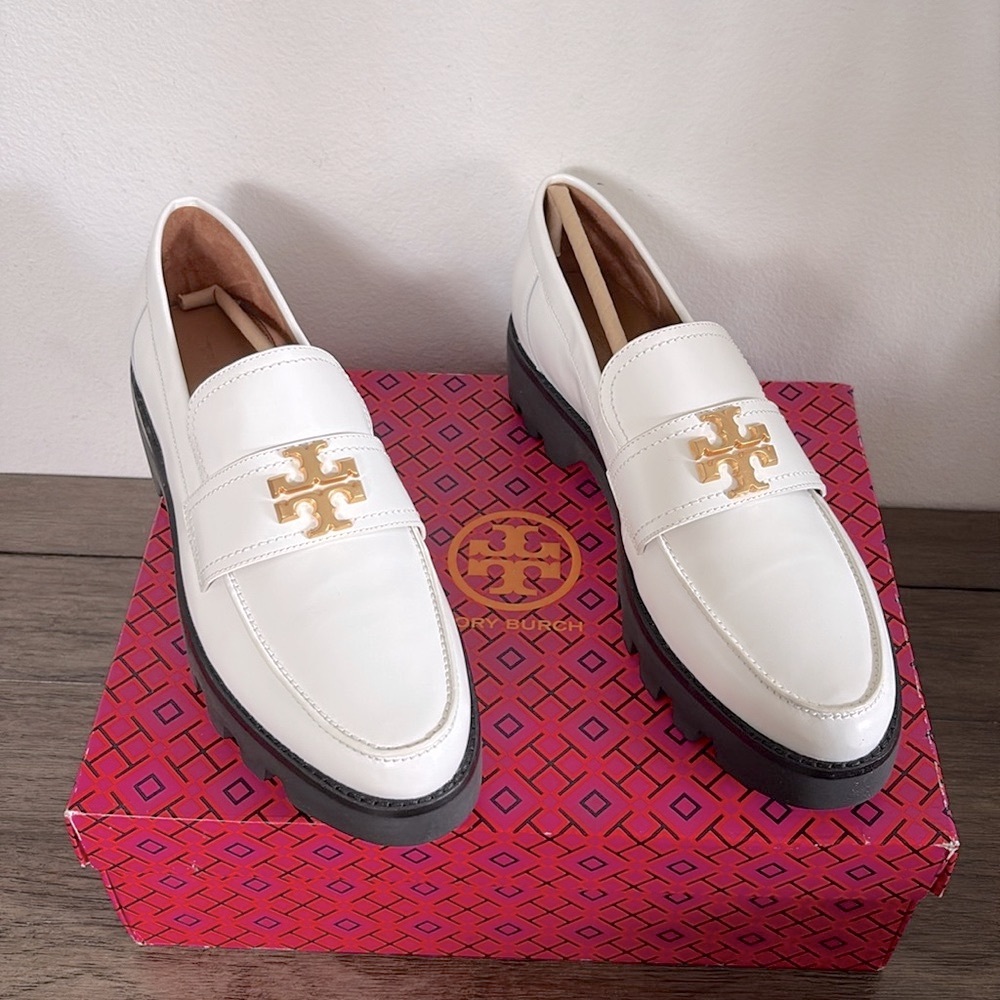 NIB [Tory Burch] Mini Everly Chunky Loafers Cambridge In New Ivory Women’s 10.5 - Picture 5 of 15